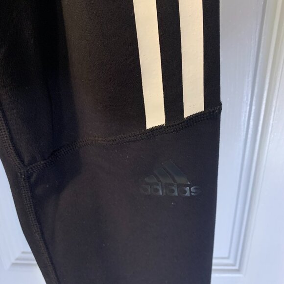 Adidas Believe This Hi Rise Tights Women's Size S 3 Stripes 7/8 Black DH5862 - Picture 4 of 9